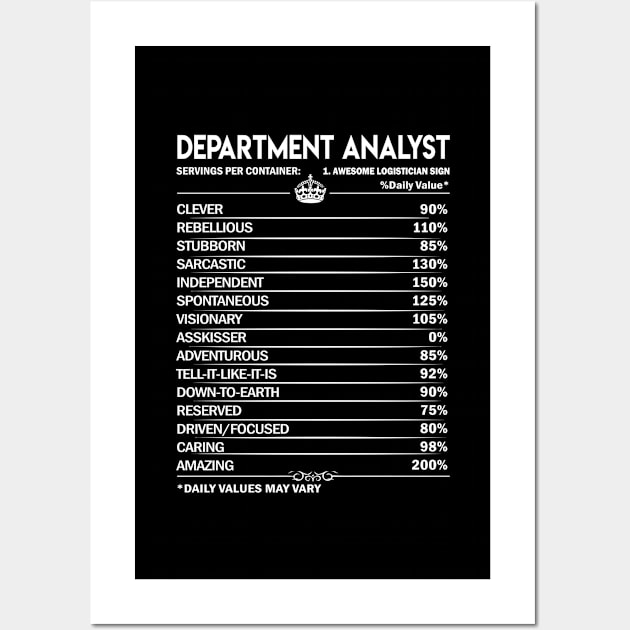 Department Analyst T Shirt - Department Analyst Factors Daily Gift Item Tee Wall Art by Jolly358